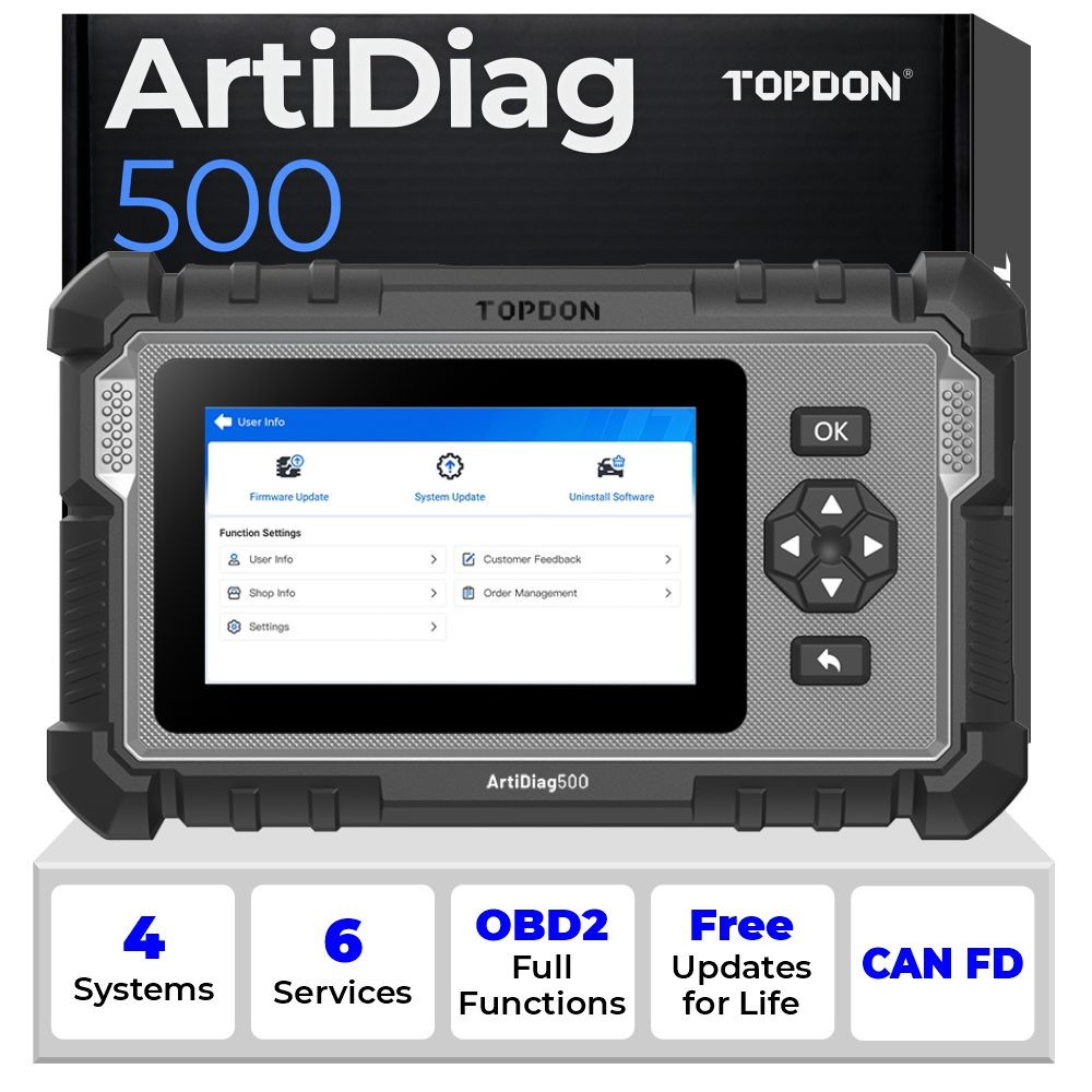 TOPDON AD500 SRS ABS ENGINE AT Car Code Reader Diagnostic OBD2 Scanner