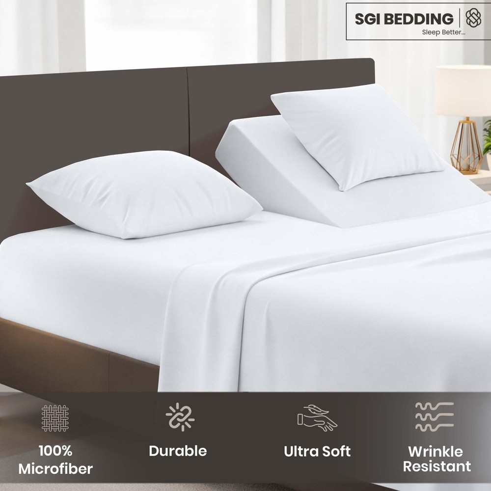 Adjustable Split Head Flex Top Queen 28" Microfiber Sheet Set – Ultra Soft, C...