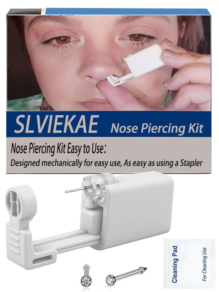 Nose Piercing Kit, Pierce Kit Gun Self White