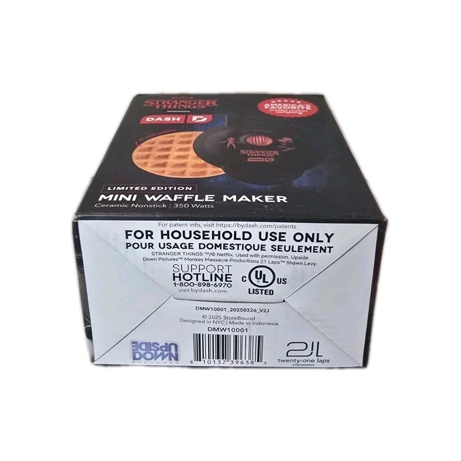 NEW DASH STRANGER THINGS MINI WAFFLE MAKER LIMITED EDITION NETFLIX WAFFLE MAKER