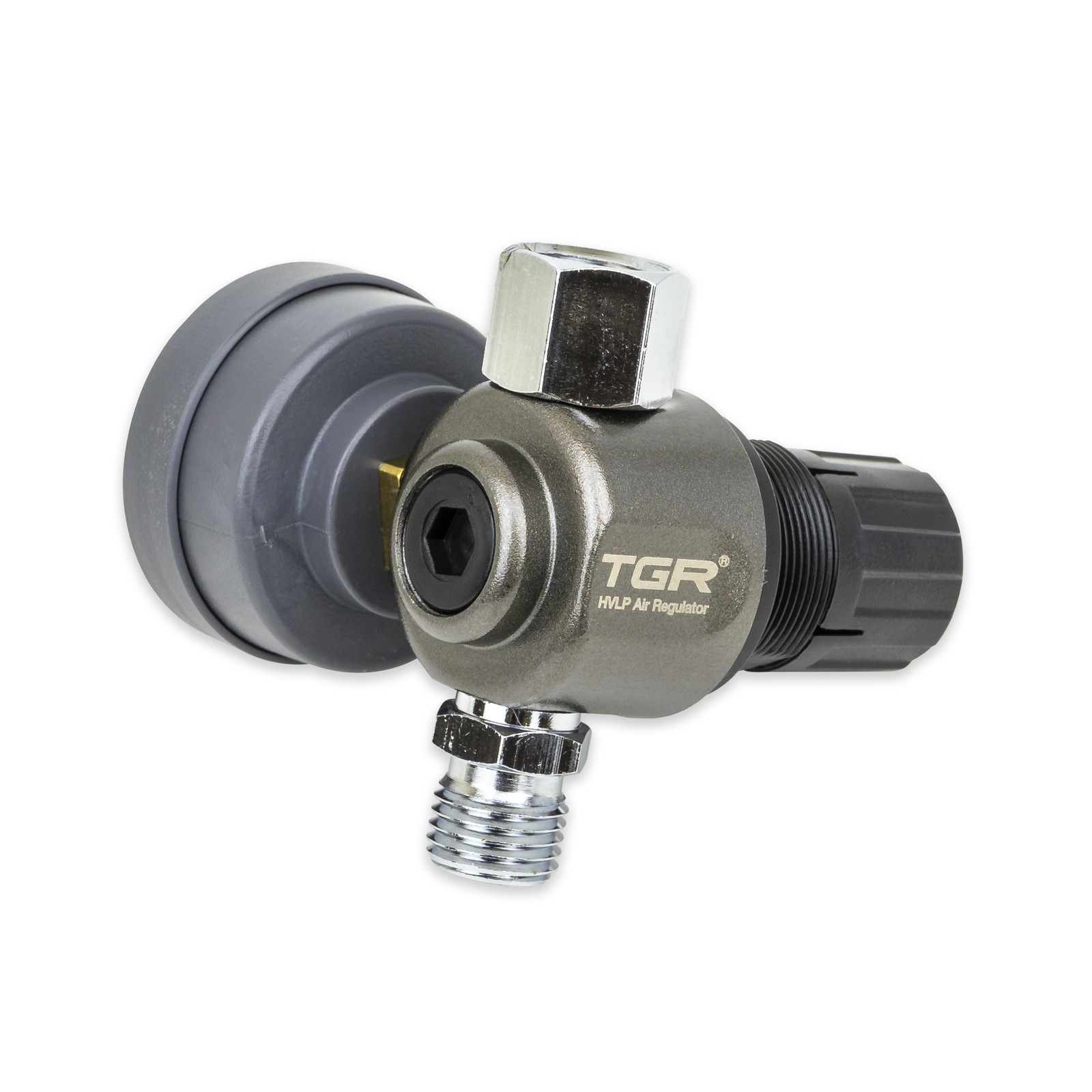 HVLP Spray Gun Air Regulator with Digital Pressure Gauge and Diaphragm Control