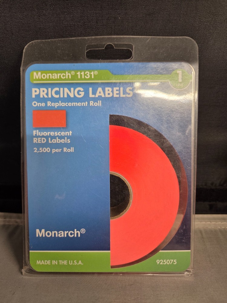 Monarch 1131 Pricing Label One Replacement Roll Fluorescent Red 2500 Per Roll