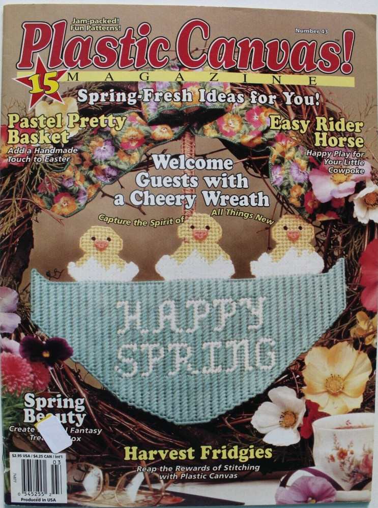 Plastic Canvas Magazine Pattern Book Crafts Needlework 15 projects #43 1996