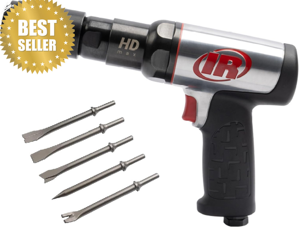 Air Hammer Kit 2600 BPM 3in Stroke Quick Change 5pc Chisel Set 135MAXK