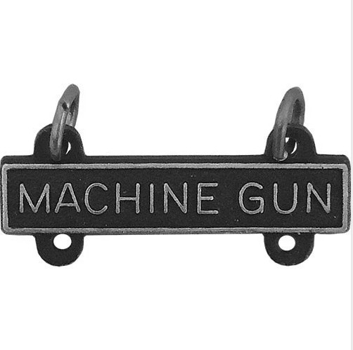 GENUINE U.S. ARMY QUALIFICATION BAR: MACHINE GUN - SILVER OXIDIZED FINISH
