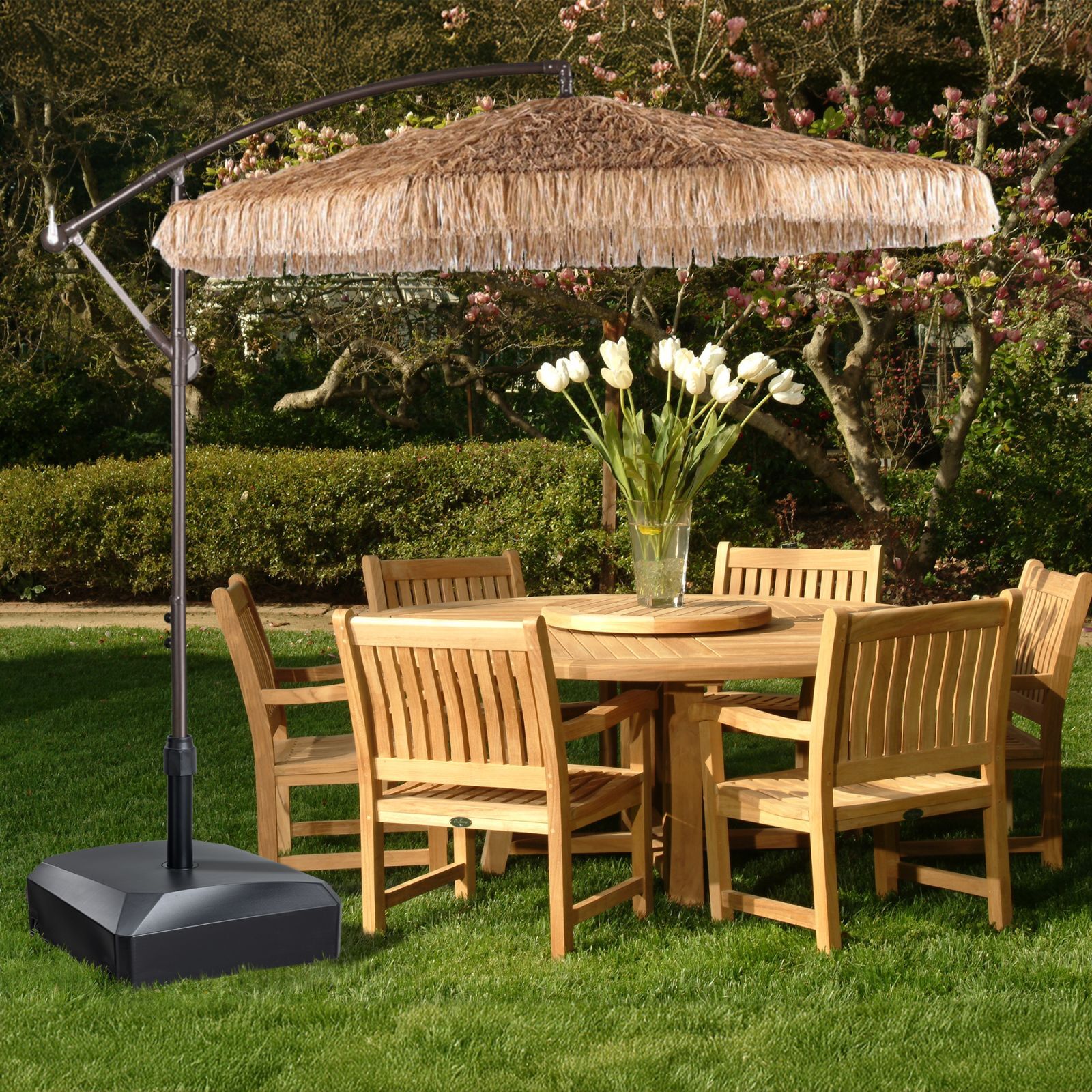 Aoodor Patio Umbrella Base With Wheels,Heavy Duty Fillable Market Umbrella Stand