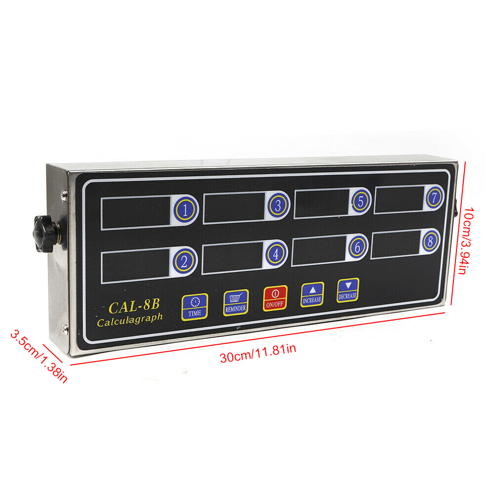 8 Channel Commercial Digital Timer Calculagraph Kitchen Loud Countdown Clock