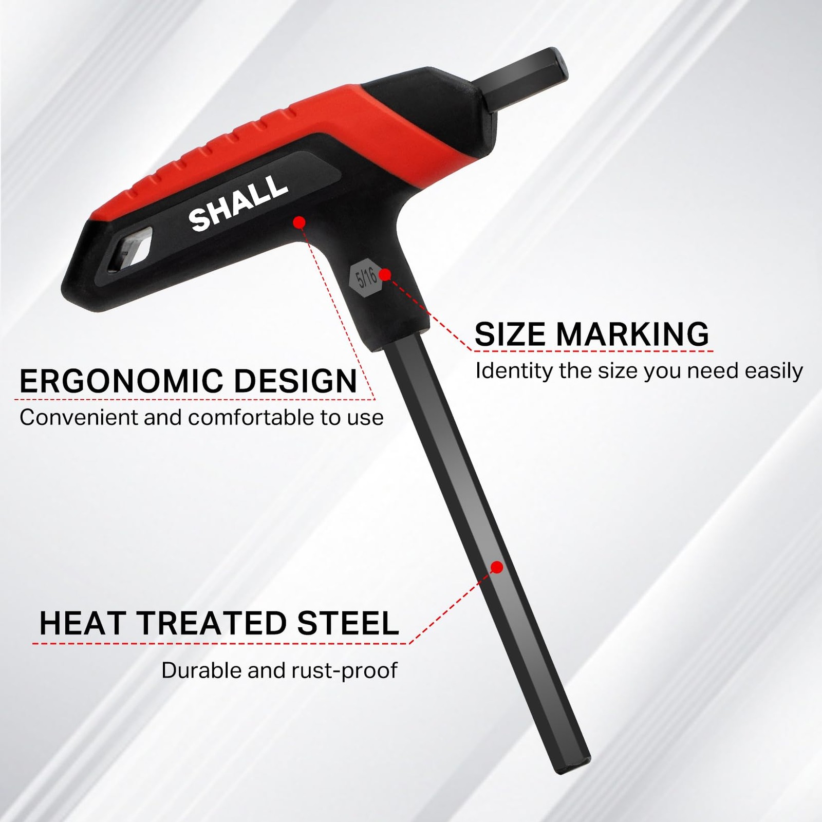 SHALL 14Piece Allen Wrenches Sets, Metric & SAE THandle Allen Wrench Set, Lon...