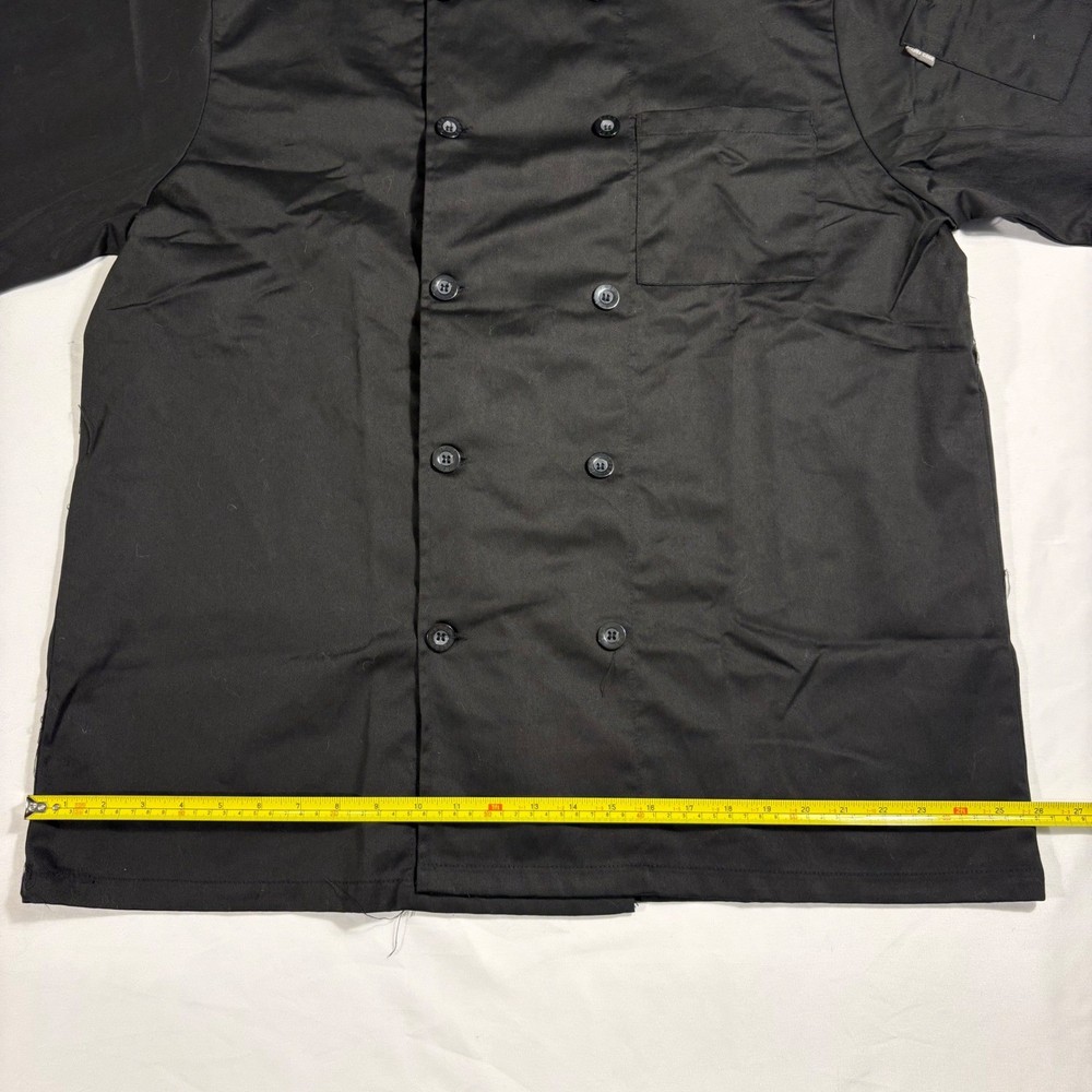 Chef Code Chef Coat Culinary Jacket Short Sleeve Black Workwear XL