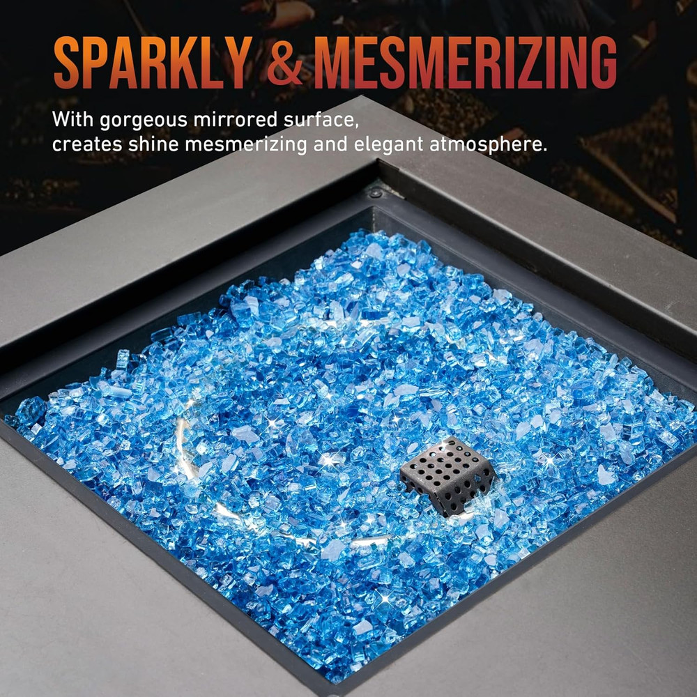 Skyflame High Luster 10-Pound Regular Fire Glass for Fire Pit Fireplace Garden L