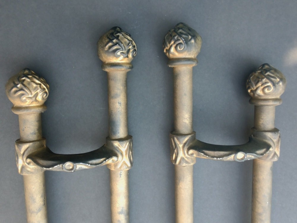 Vintage Iron Fireplace Screen Supports