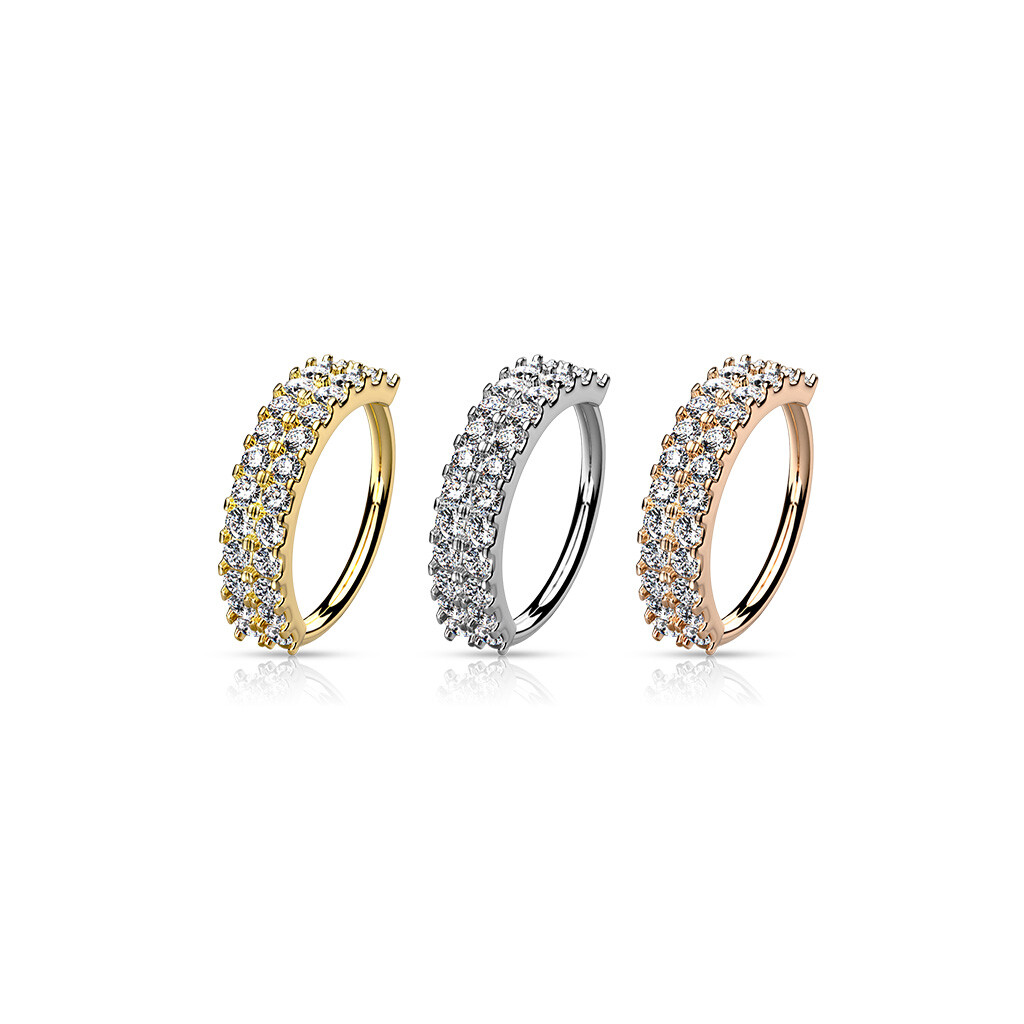 Double Lined Micro CZ Hoop Nose Ear Lip Cartilage Helix Daith Rook Tragus Rings