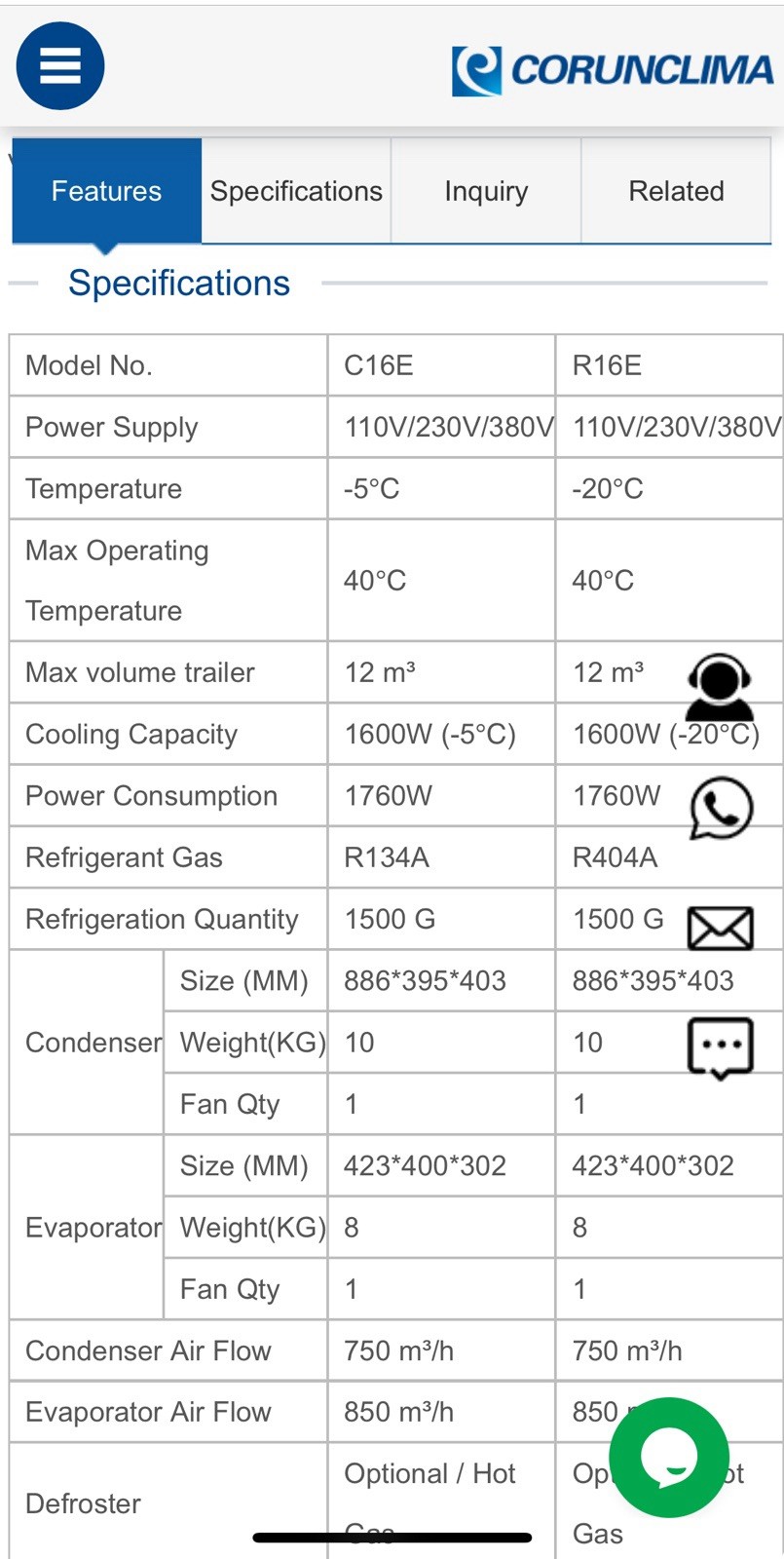 Mobile Trailer / Walk-in Freezer / Cooler Reefer Mono-block Unit 16E