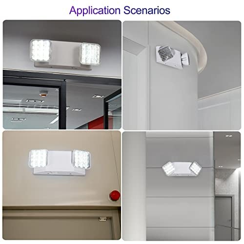 Emergency Lights with Battery Backup, Adjustable LED Heads, UL Certified, 2 Pack