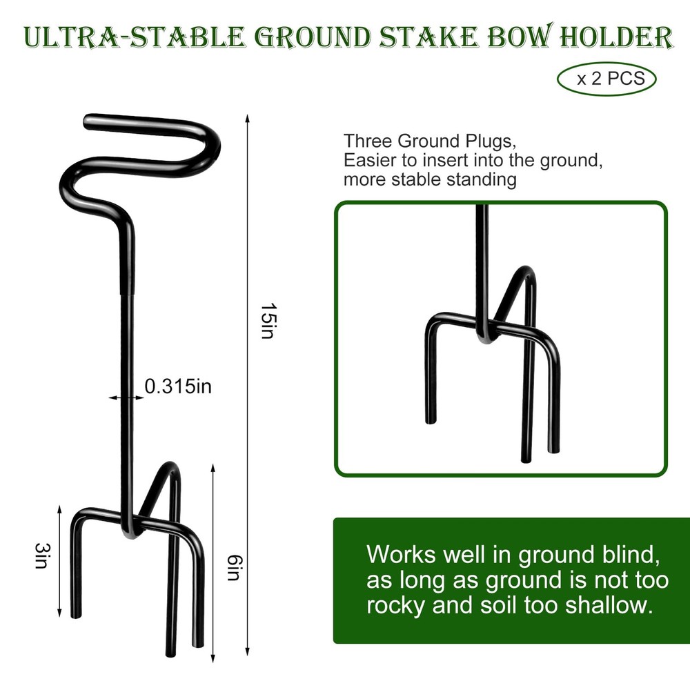 Ground Blind Bow Holder Rubber Coated Archery Stand