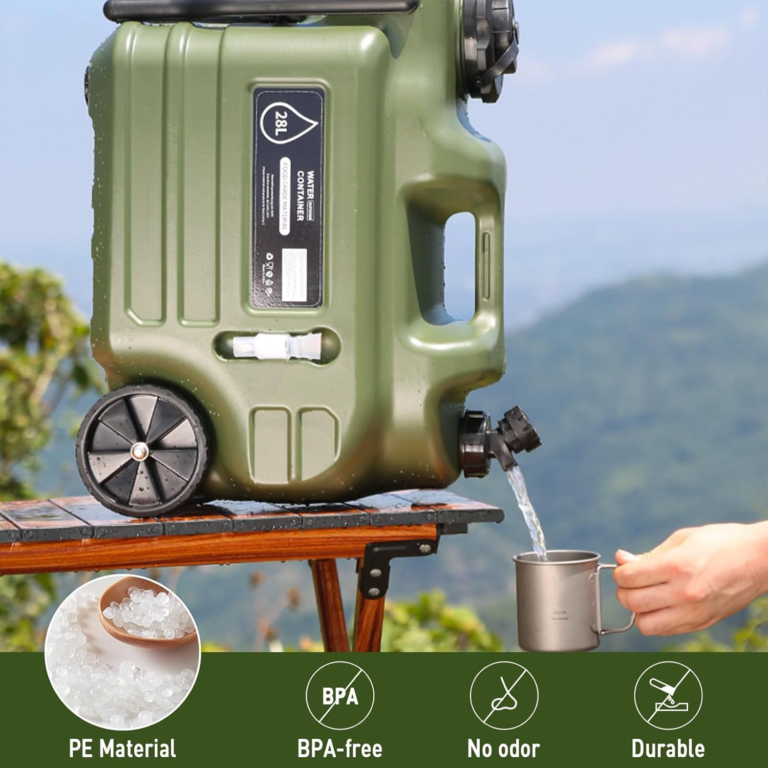 7 Gallon Water Jug,Camping Water Container, BPA Free Portable Water Dispenser US