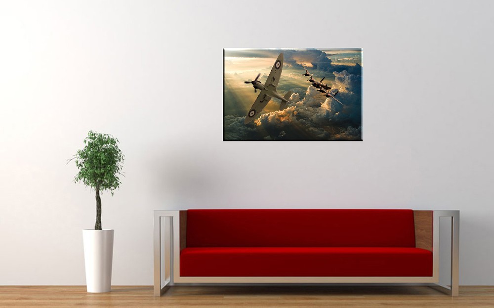 BBMF Spitfire and Lancaster canvas prints various sizes free delivery