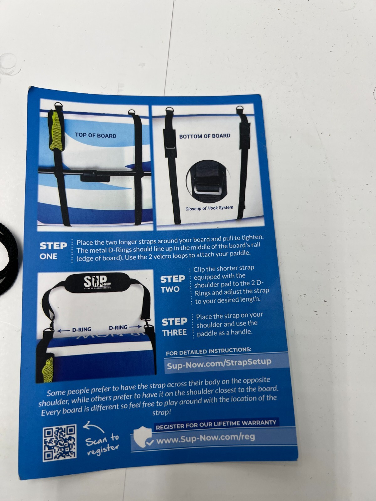 SUP-NOW Paddleboard Carrier Strap to Carry Stand Up Paddle Board Nylon Black