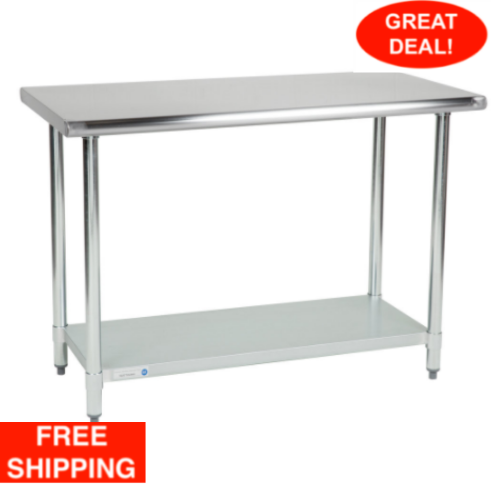 30" x 60" Adjustable Table Work Prep Undershelf Restaurant Stainless Steel