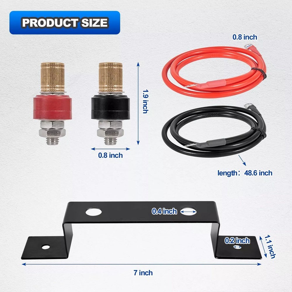 Battery Relocation Kit, Battery Jump Post Kit Charging Post with Bracket Cable