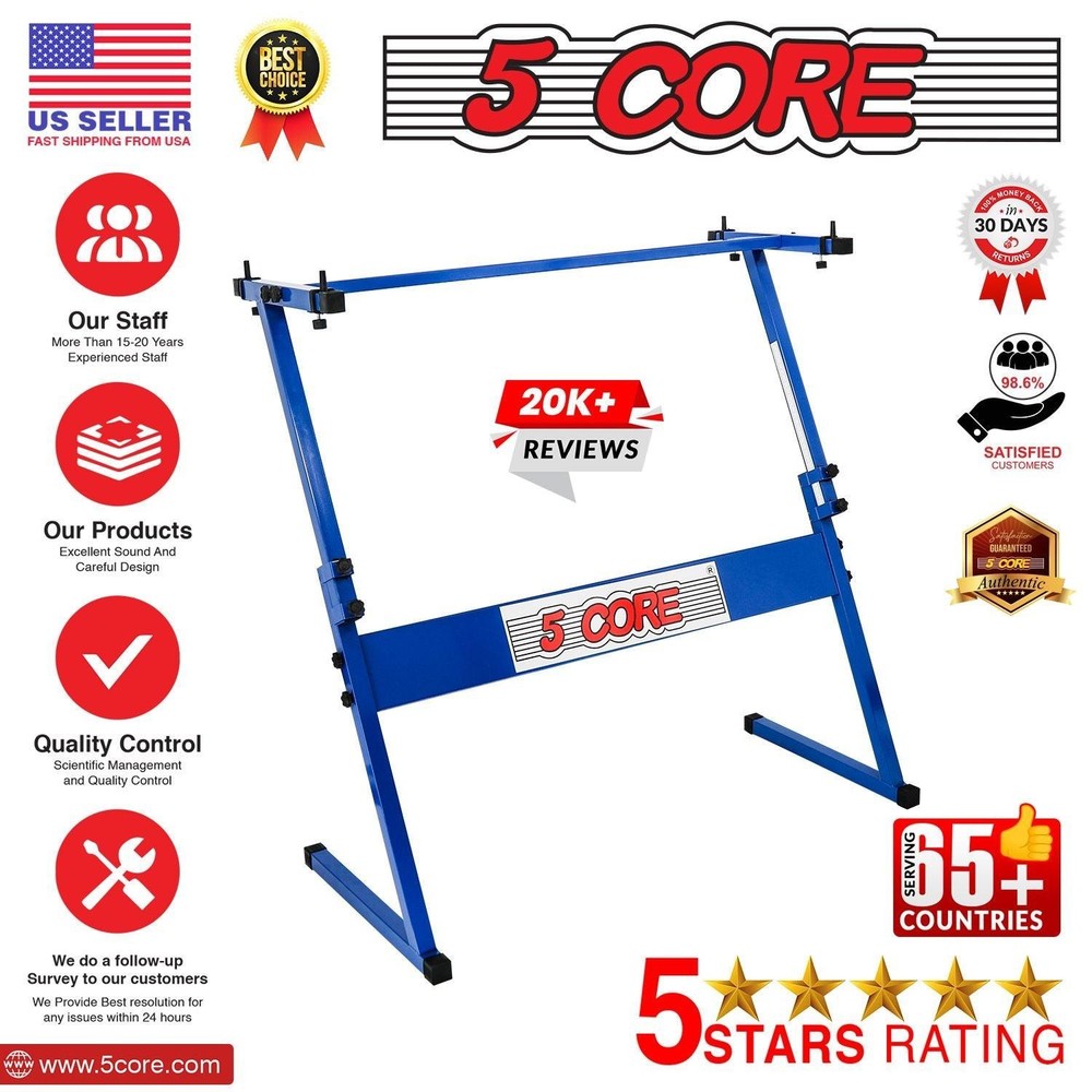 5 CORE Keyboard Stand Z Style Adjustable Electric Piano Riser Foldable & Sturdy