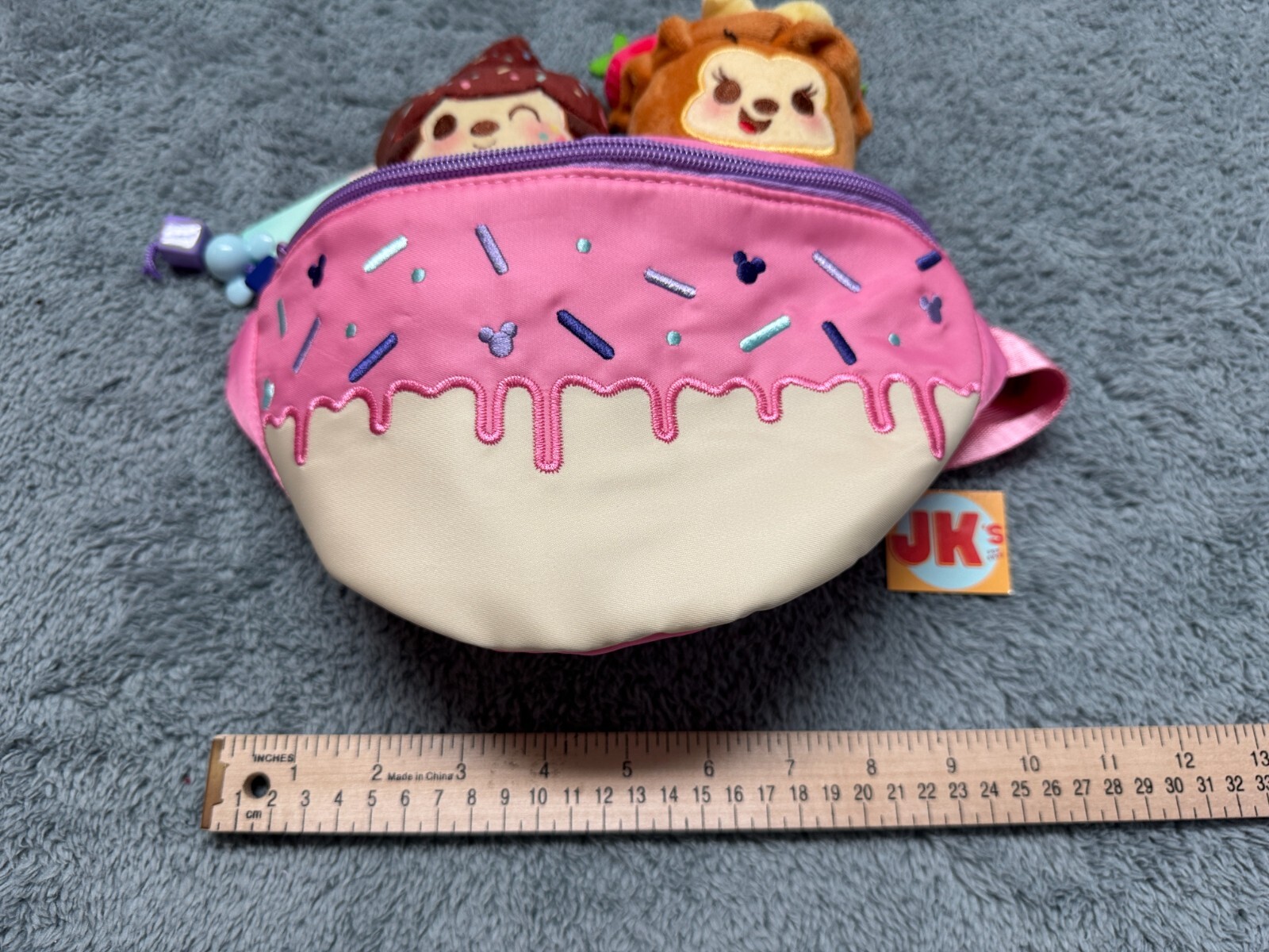 NEW Disney Fanny Pack Bag Munchlings Pink Baked Lounge Treats Plush Mickey Mouse