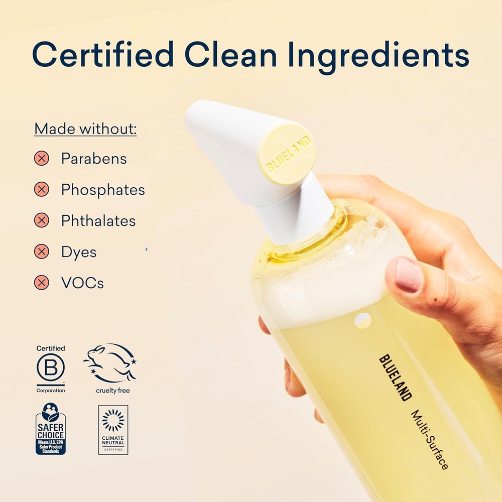 BLUELAND Multi-surface Cleaner, 4-Pack Refill, Fresh Lemon Scent,...