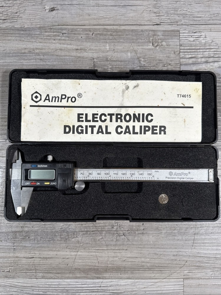 AmPro Precision Digital Caliper 6” Tested Works Electronic Measuring