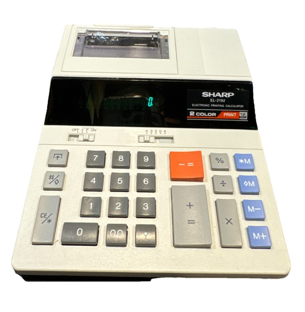 New Sharp EL-2192 Printing Calculator In Open Box Tested Works Missing Arm