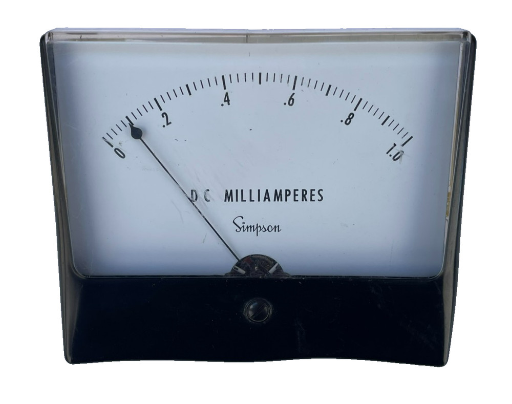 Simpson DC Milliamperes Pane Meter 0-1.0