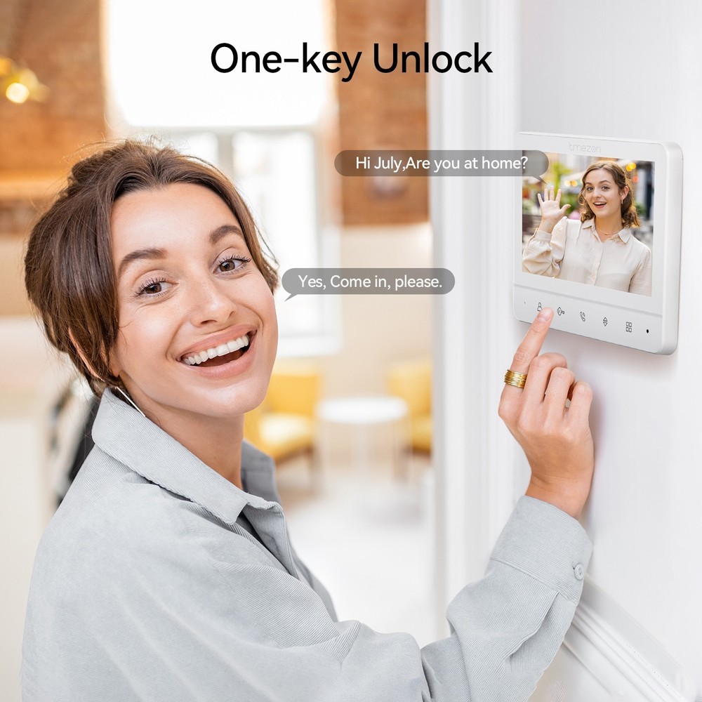 Video Doorbell Intercom Entry System 2x 7'' Monitor Support Unlock & Intercom