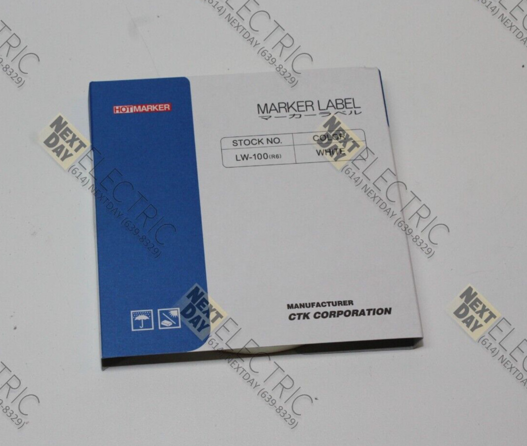 CTK Corp, LW-100, White Hot Marker label Wire Wiring PVC PVCW0699