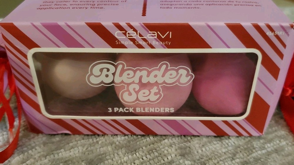 CELAVI Candy Cane MAKEUP 3PC BLENDERS SET