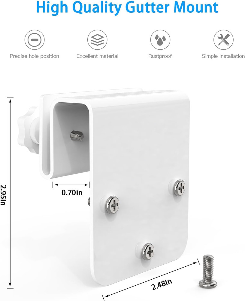 Gutter Mount Bracket Compatible with Eufy Security Solocam S340/Solocam E30/E42,