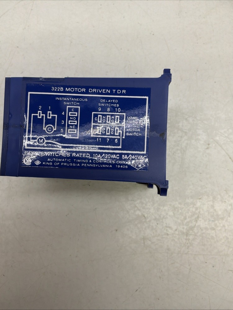 ATC Motor Driven Timer Seconds 10A/120VAC 322B NEW