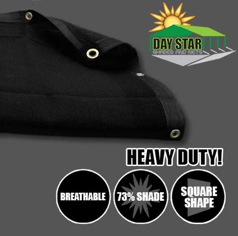 5' X 12' Stationary Black Mesh Sun Shade Tarp, 75% UV Block