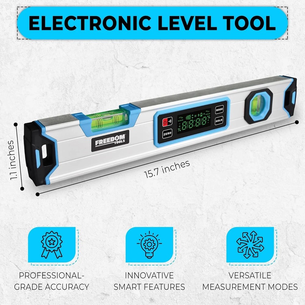Freedom Tools 15.7" Digital Level LED Display - Professional Electronic Level