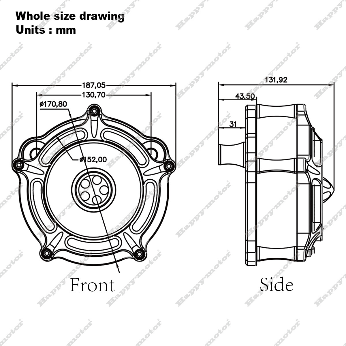 Turbine Air Cleaner intake filter For Harley Sportster 1200 883 FortyEight 91-23