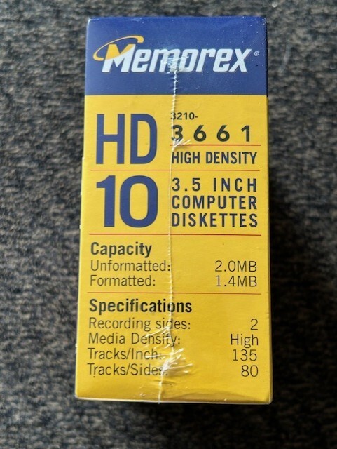 Memorex PC Formatted (10) - 3.5" Computer Diskettes High Density - NEW (55)