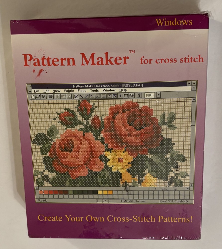 Pattern Maker Cross Stitch Software Windows 3.1+ HobbyWare Create Your Own New