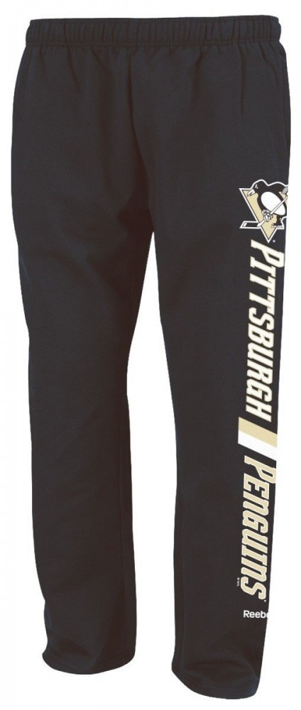 Pittsburgh Penguins NHL Reebok Adult Black Logo Fleece Sweatpants