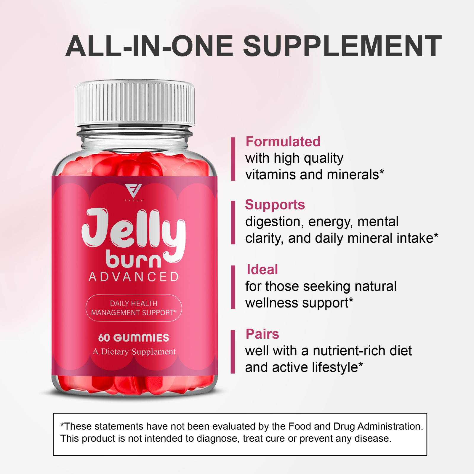 Jelly Burn Advanced Weight Management Gummies, JellyBurn (60 Gummies)