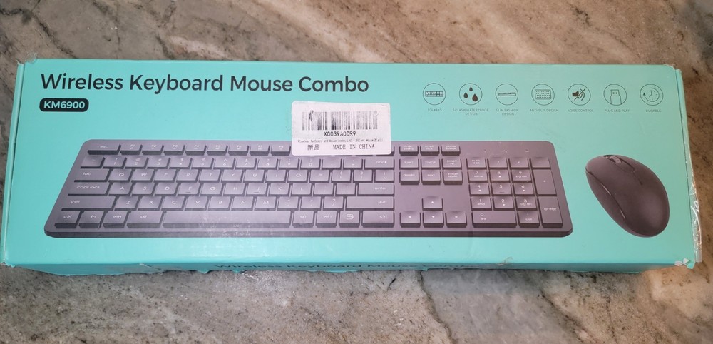 Wireless Keyboard & Mouse Combo 2.4G Silent Cordless Keyboard Mouse Combo Black