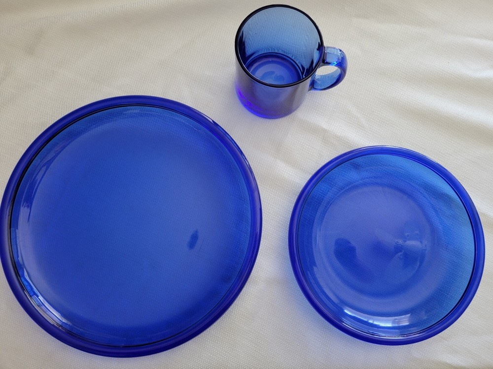 Cobalt Blue Glass Dish Set