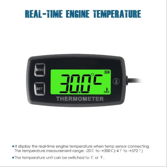 Digital Engine Temperature Gauge,Over-Temperature Alert,Backlight For Motorcycle