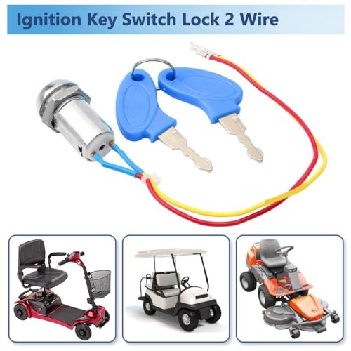 Ignition Key Switch Lock 2 Wire with 2 Keys, Elderly Electric Scooter Key
