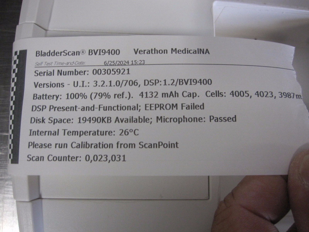Verathon BVI9400 Bladder Scanner Console ONLY (Ref 0570-0190) ~ E
