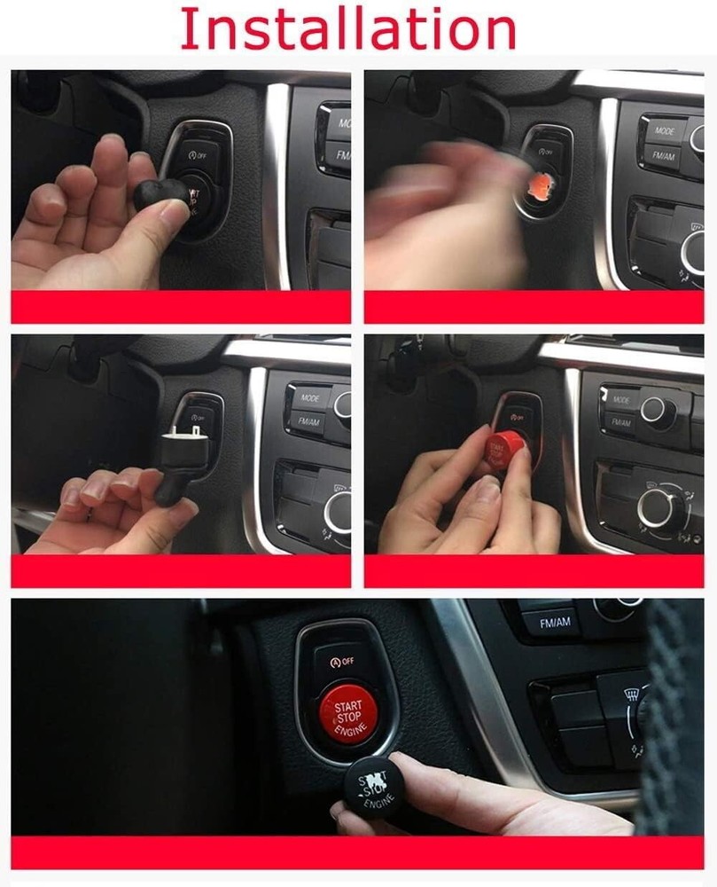 SRT Style Red Engine Push Start Button Replacement For Dodge Charger Challenger