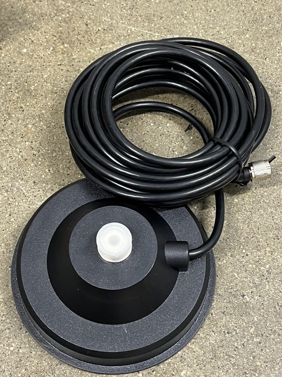 5" Black Magnet CB Mobile Truck Radio Antenna Mount 3/8" x 24 Thread