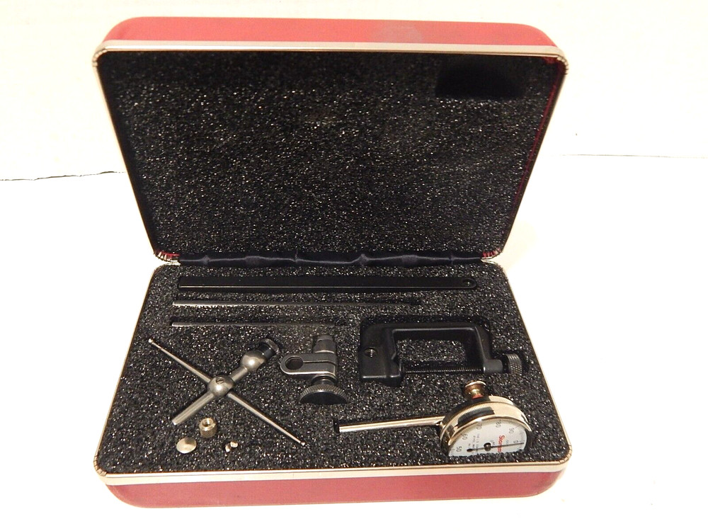 STARRETT NO. 196 INDICATOR 0-100 WITH ATTACHMENTS